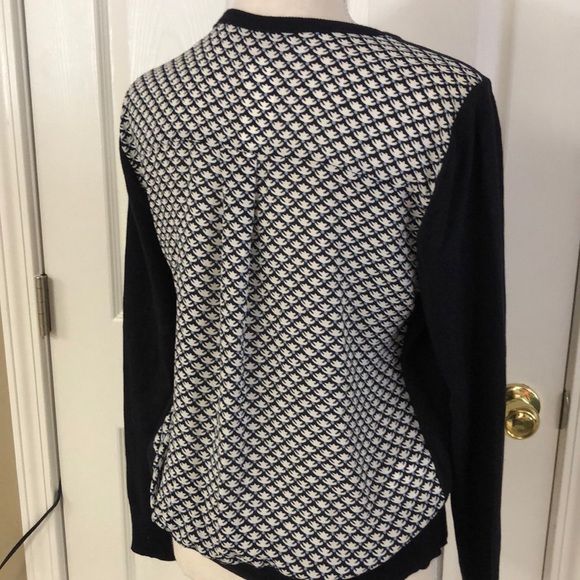 Loft: NWT: navy cardigan w/slinky back. - Picture 2 of 5